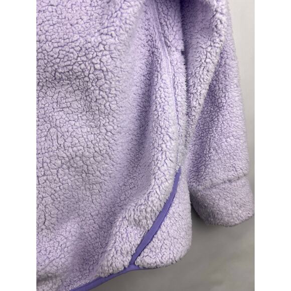 Athleta Girl Hooded Sherpa Pullover, Lavender Purple Fleece Cozy Kangaroo Pocket - Picture 8 of 16